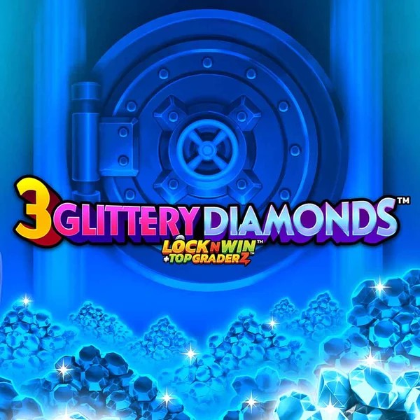 3 Glittery Diamonds online game logo by PearFiction Studios on gransincasino.com