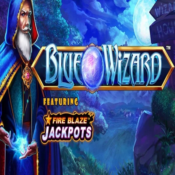 Play the Blue Wizard Fire Blaze Jackpots slot by Rarestone Gaming on Gransino Casino