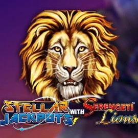 Official Jackpots logo: Stellar Jackpots with Serengeti Lions by Lightning Box Game at Gransino Casino
